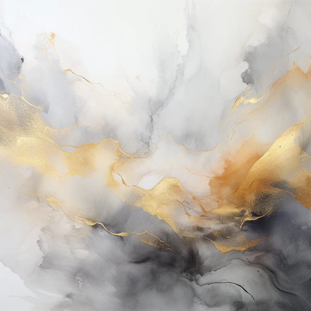 Abstract work “Goldnebel”, soft landscape in sand tones