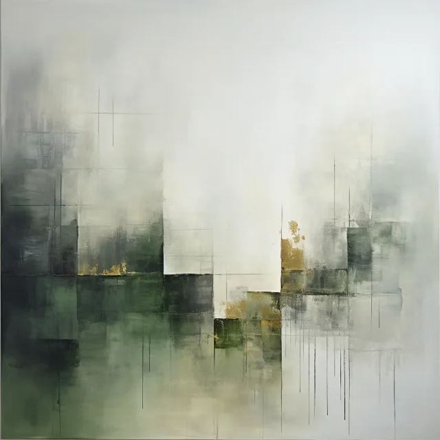 Abstract work “Graugrüne Felder”