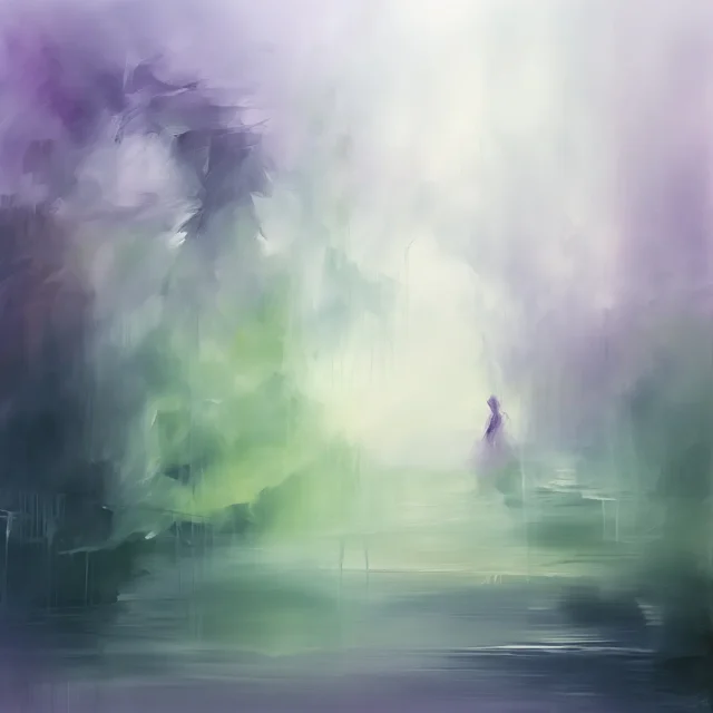 Abstract work “Nebelufer, Flieder”