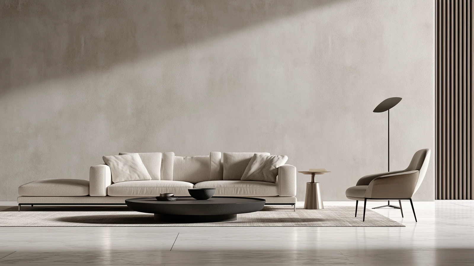 Large-format wall art above the sofa in a living room